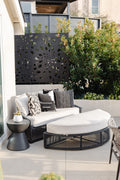 GRC Round End Table, Dark Gray Finish