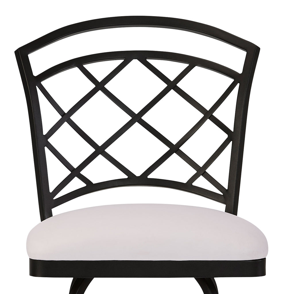 Boston B515H26S MatteBlack finish AspenPureWhite fabric closeup