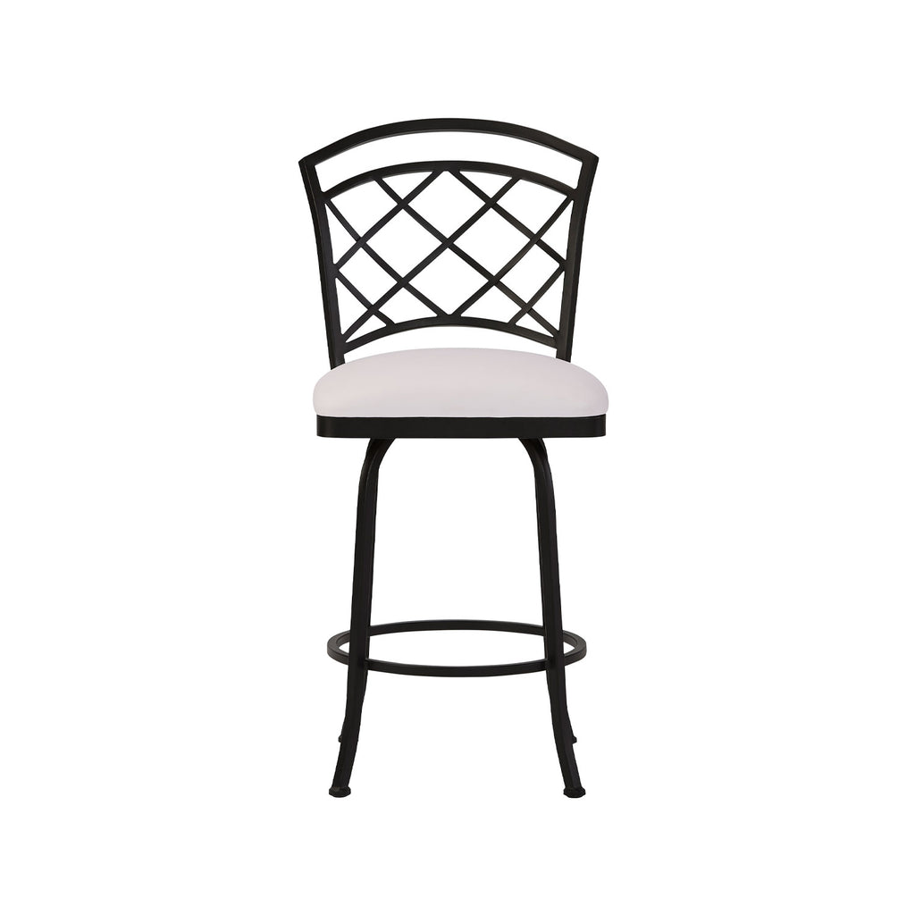 Boston B515H26S MatteBlack finish AspenPureWhite fabric front
