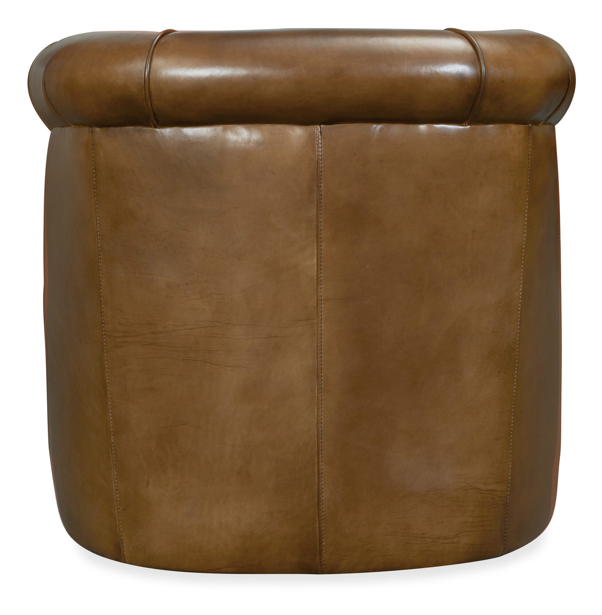 Axton Swivel leather Club Chair Back Silo Image