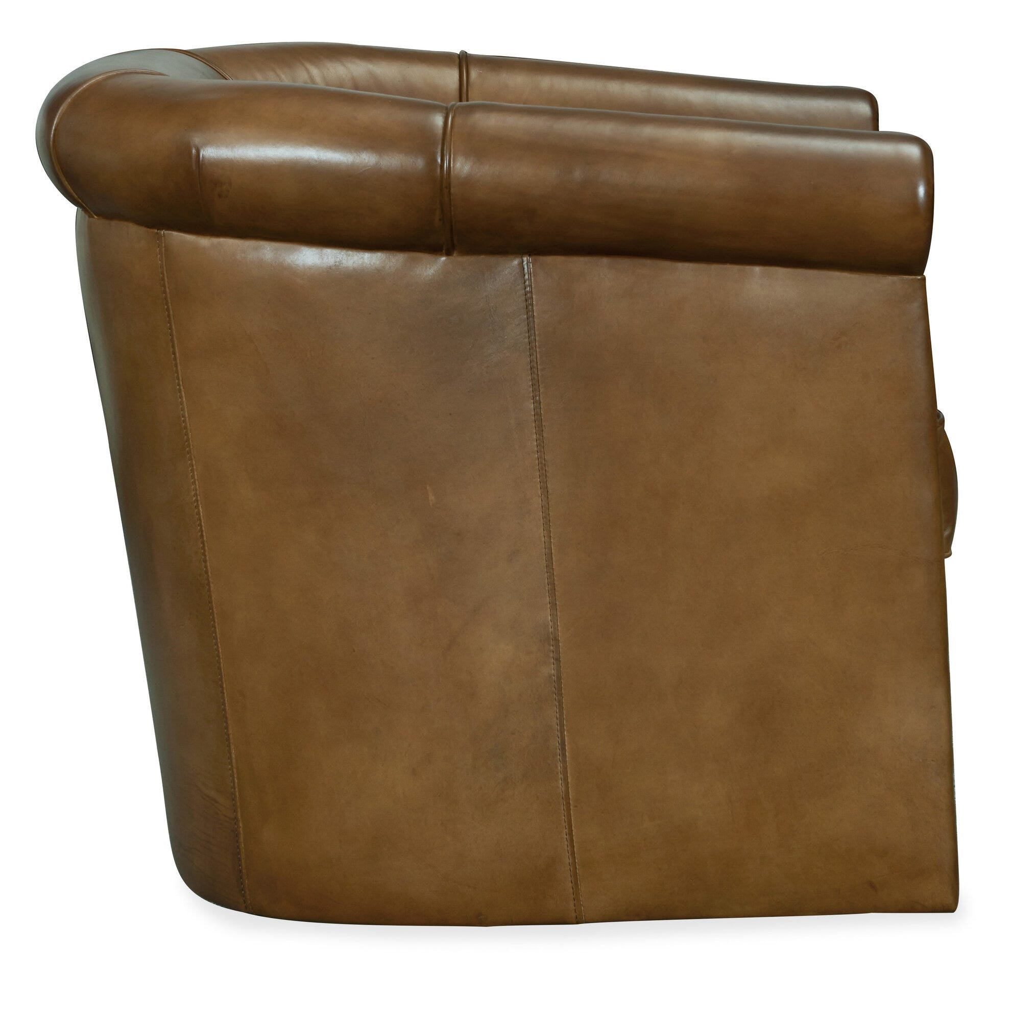 Axton Swivel leather Club Chair Side Silo Image