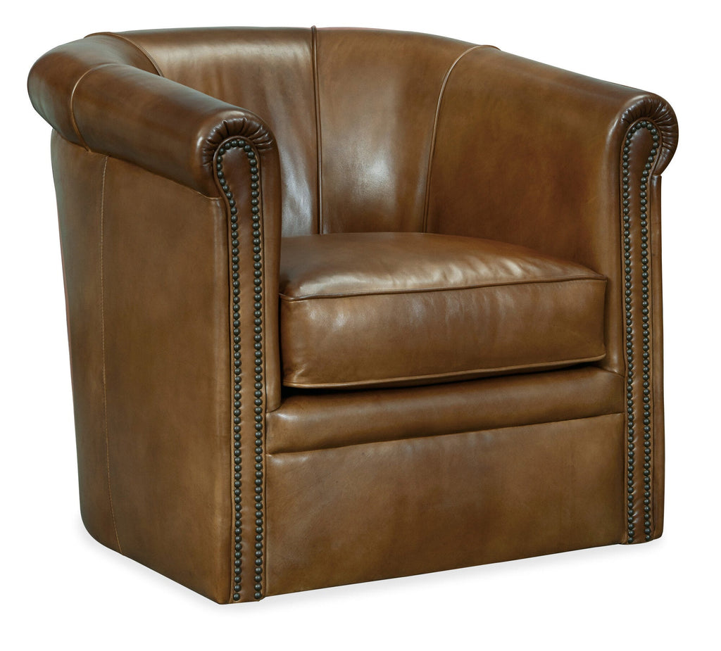 Axton Swivel leather Club Chair Silo Image