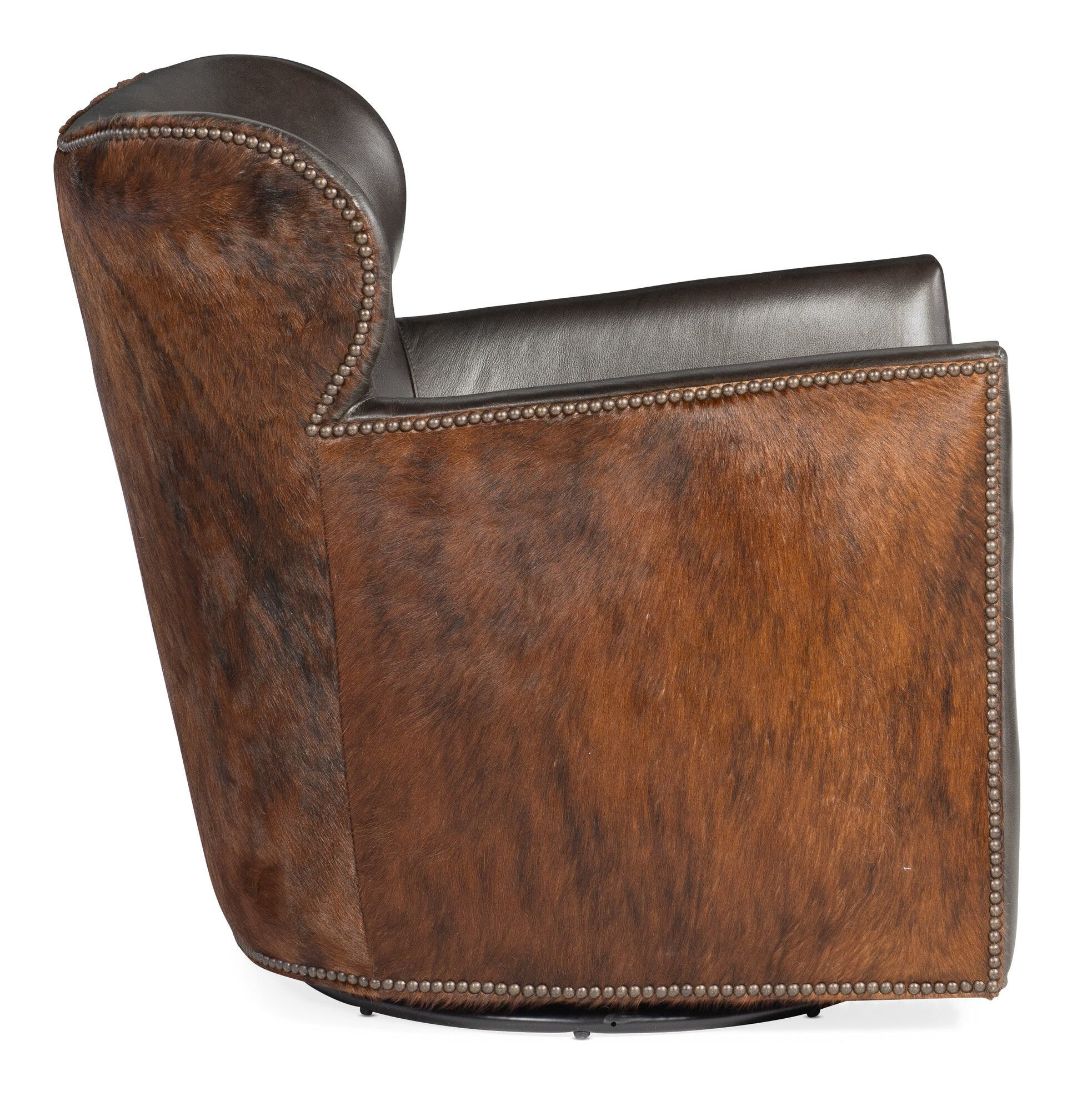 Kato leather Swivel Chair with Dark HOH - Side Image