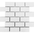 Roca Tile - 2×4 T-Brick 12 x 12 Mosaic - Snow White Bright