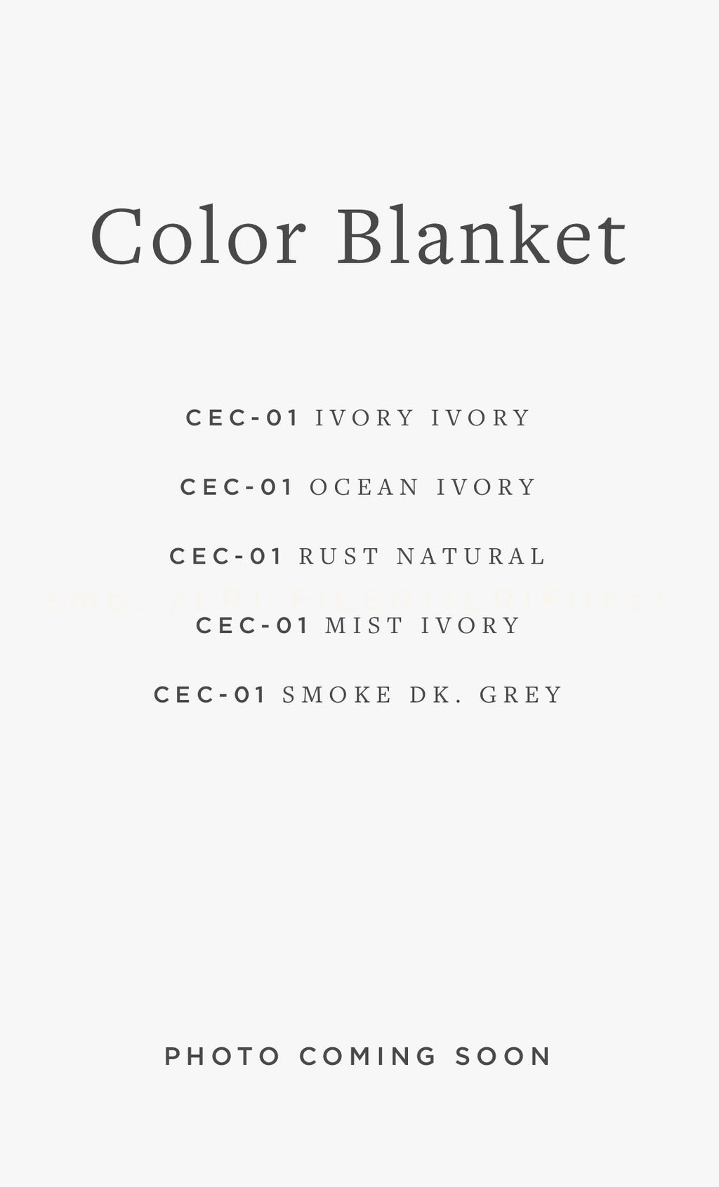CEC-01 COLOR BLANKET