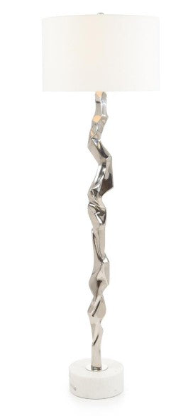 Polished Nickel Geometric Floor Lamp | John Richard - JRL-10551