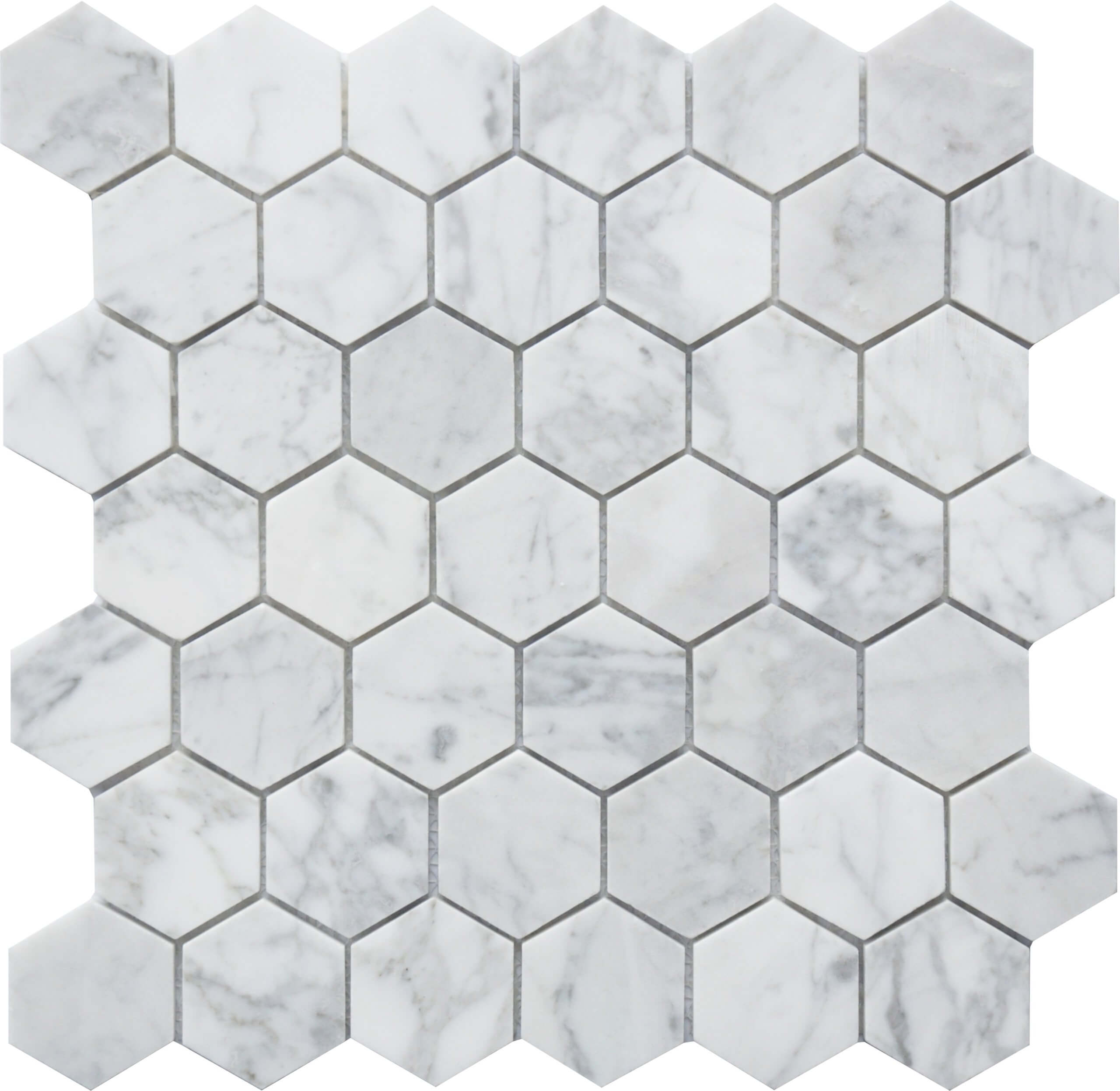 Roca Tile - Carrara Marble 2 x 2 Hexagon 12 x 12 Mosaic