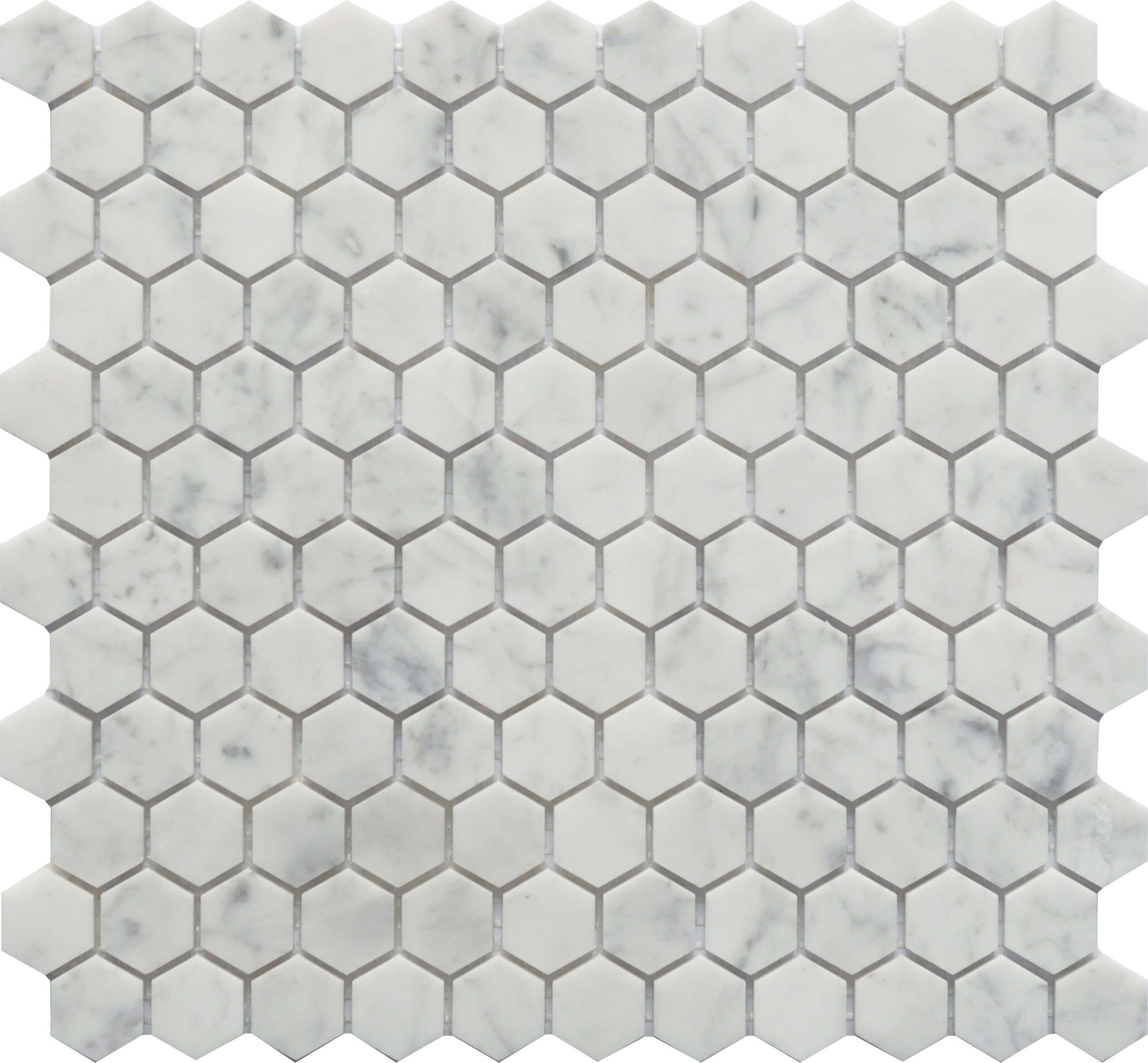 Roca Tile - Carrara Marble 1 x 1 Hexagon 12 x 12 Mosaic