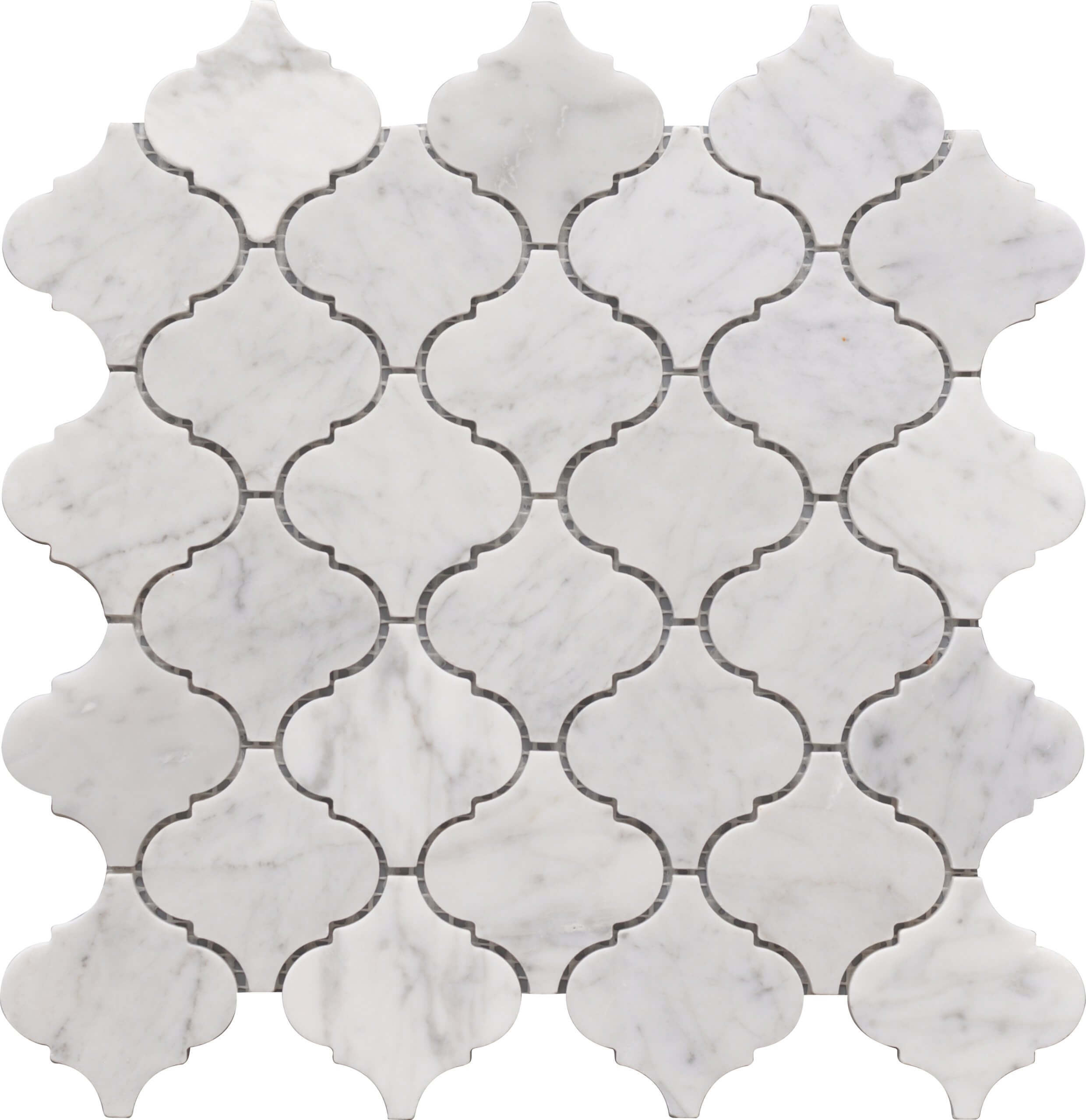 Roca Tile - Carrara Marble Lantern 12 x 12 Mosaic