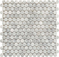 Roca Tile - Carrara Marble Penny Round 12 x 12 Mosaic