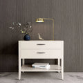 Clayton Nightstand Matte Black Finish with Vanilla Bean Wood Finish vignette2 C