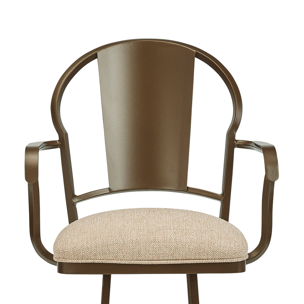 Cleveland B514H26AS Expresso finish SugarshackOatmeal fabric closeup