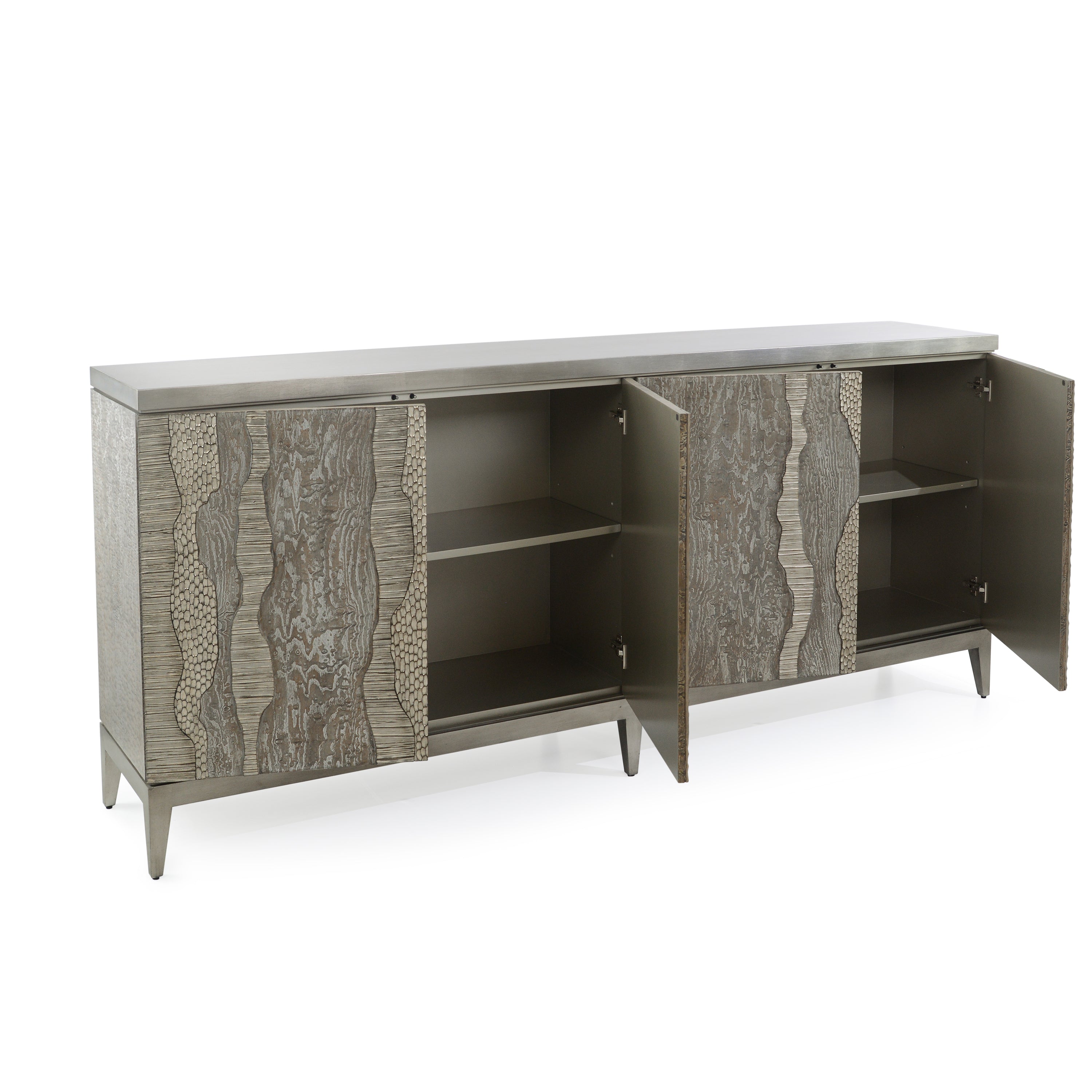 River's Edge Four-Door Credenza, Silver | John Richard - EUR-04-0728