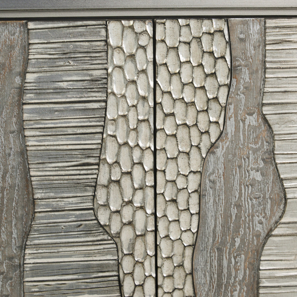 River's Edge Four-Door Credenza, Silver | John Richard - EUR-04-0728