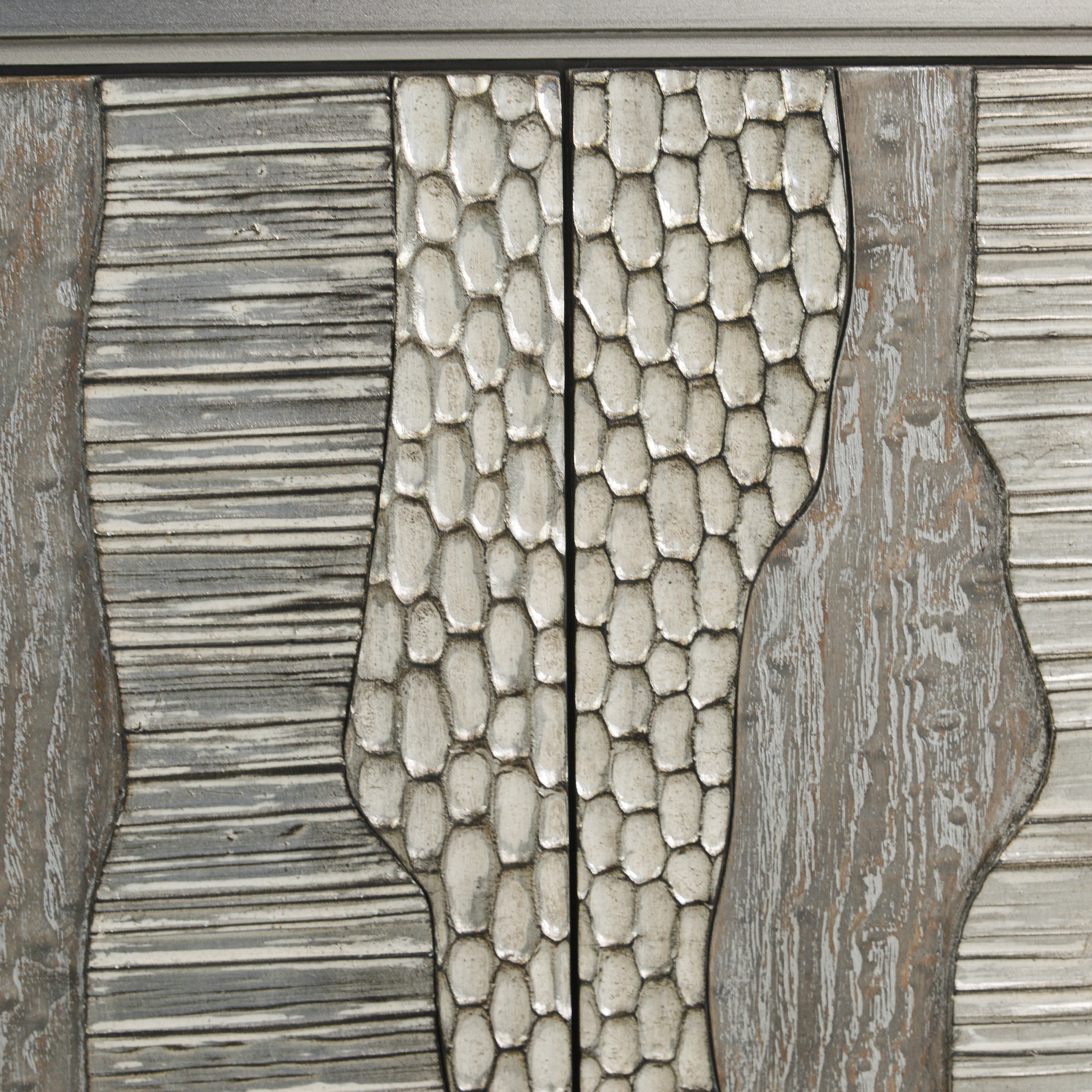 River's Edge Four-Door Credenza, Silver | John Richard - EUR-04-0728