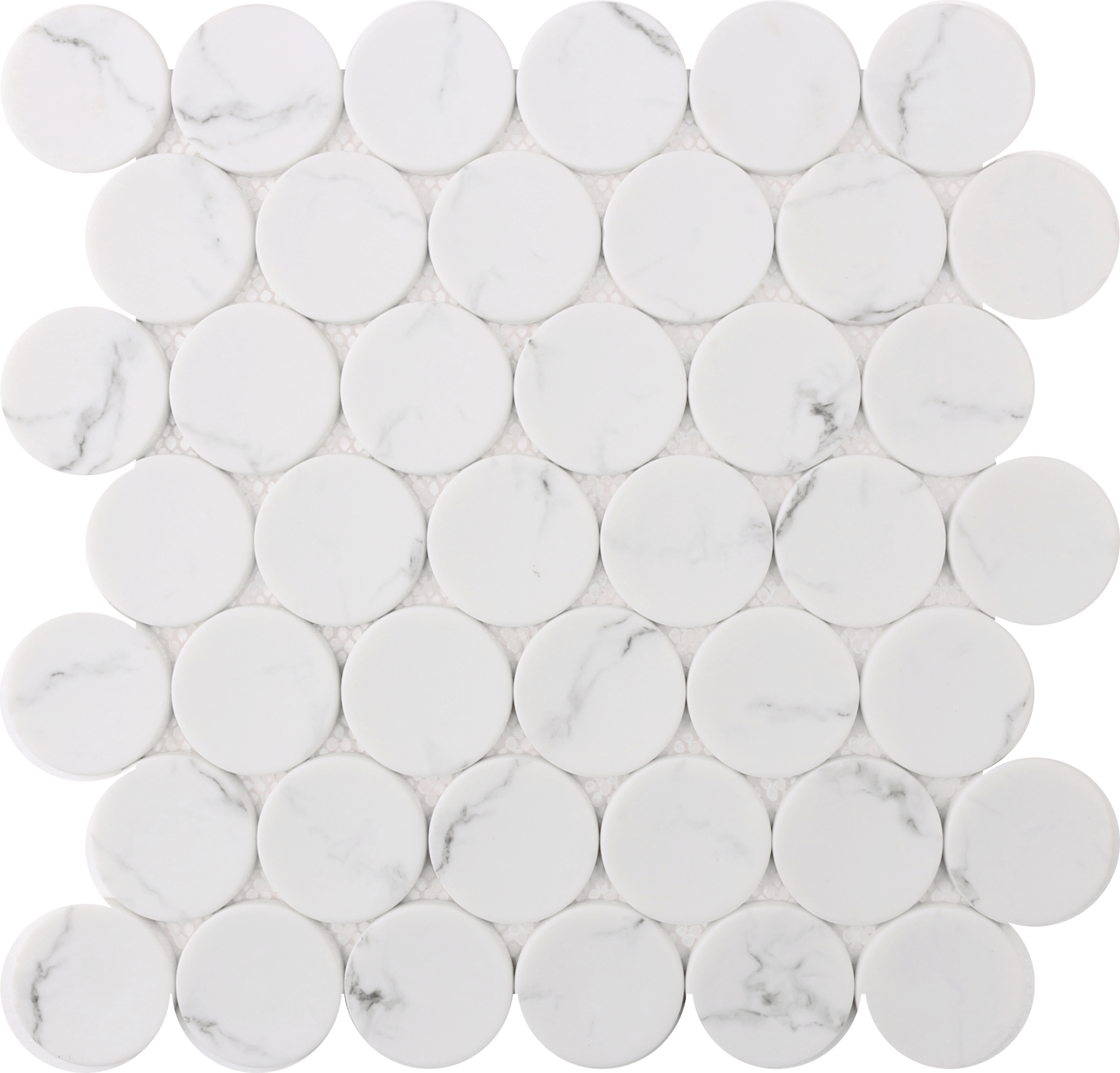 Roca Tile - White Statuary Dots 12 x 12 Mosaic