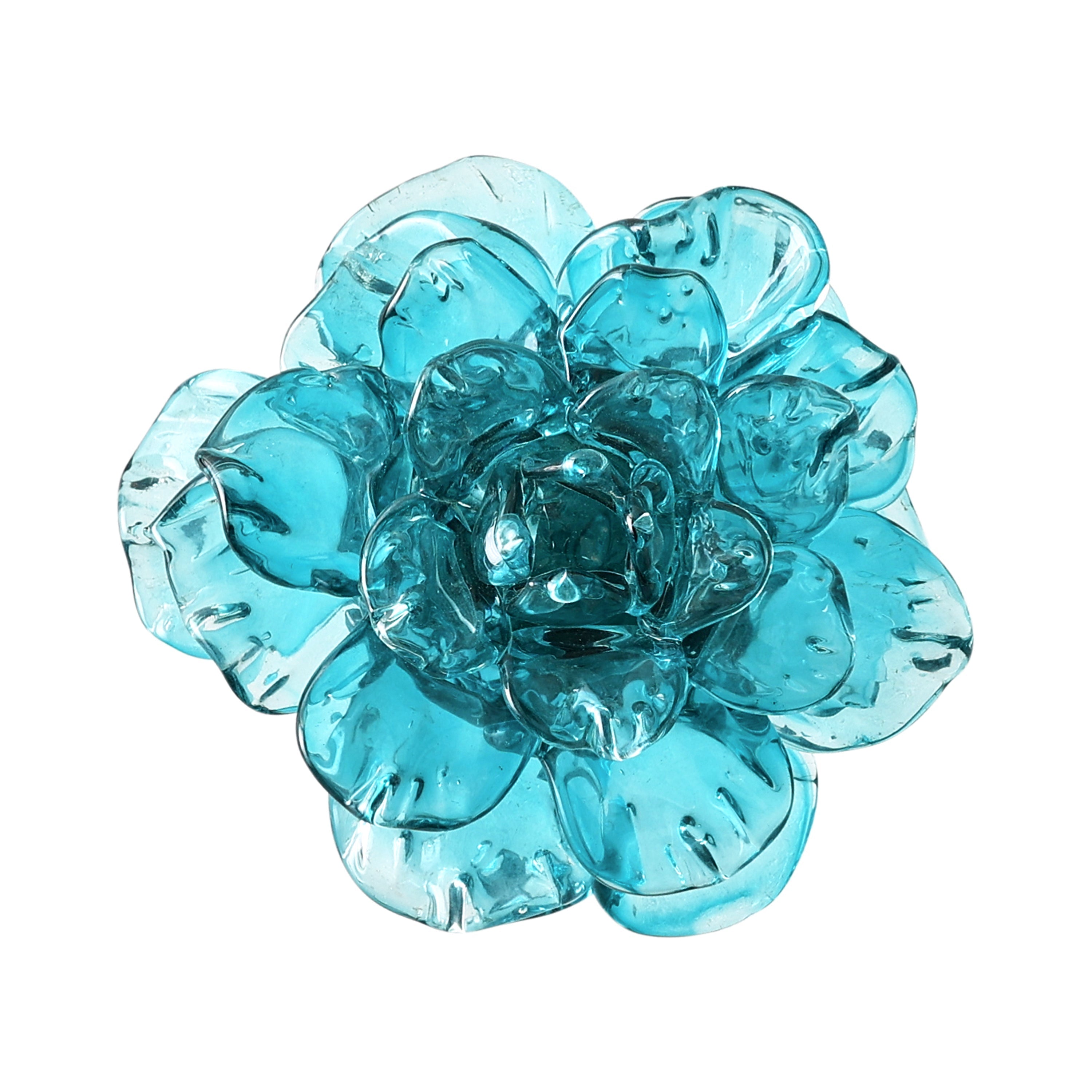Teal Glass Flower Wall Art | John Richard - GBG-2978
