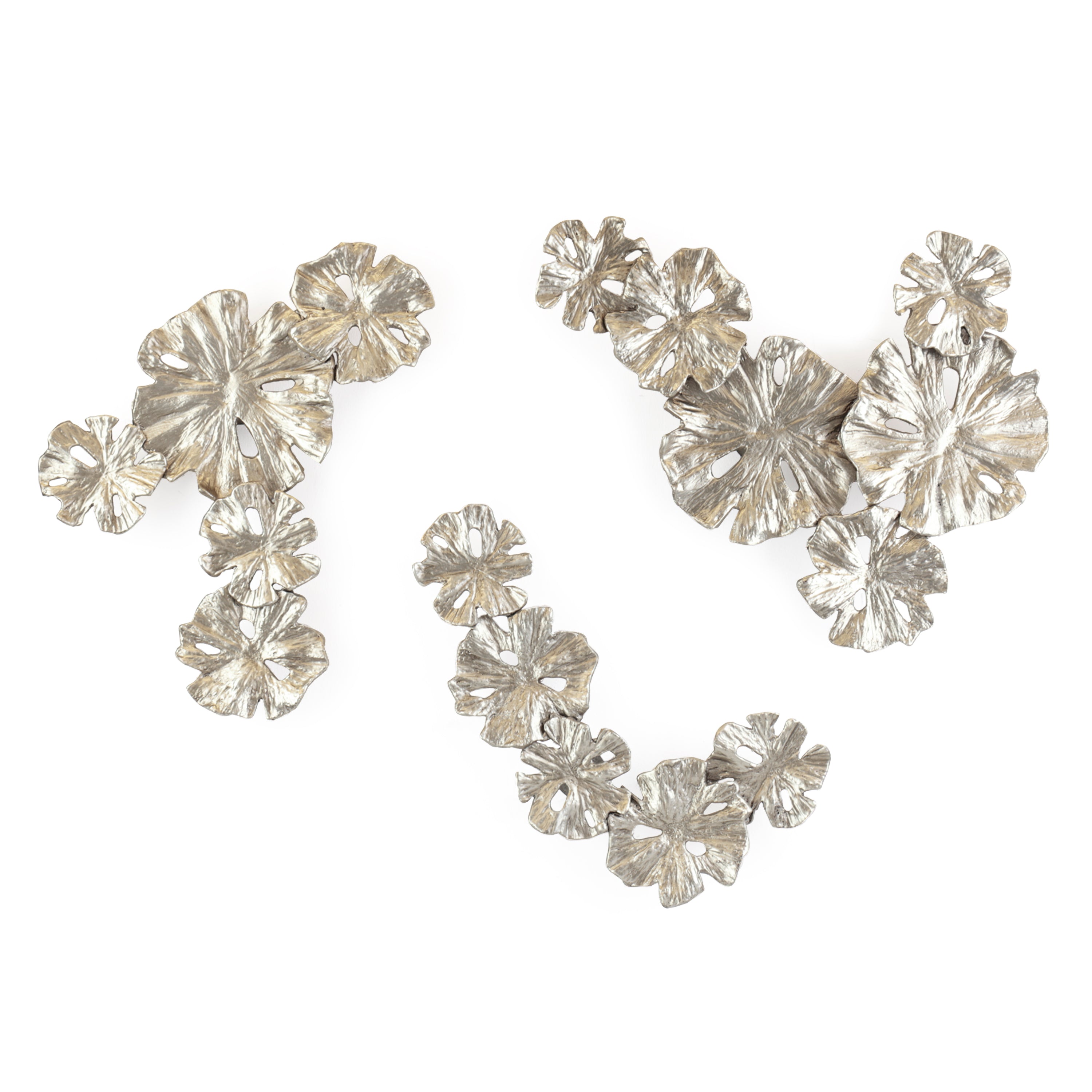 Petal Cluster Wall Art, Set of 3 Nickel | John Richard - GBG-3083S3