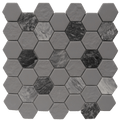 Roca Tile - Gray Granite Hexagon 12 x 12 Mosaic