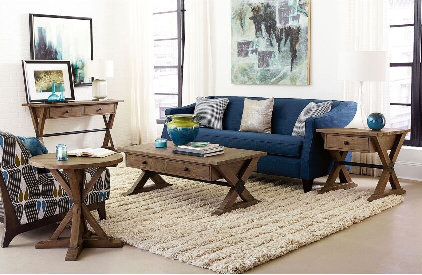 TRESTLE ROUND END TABLE Room 1