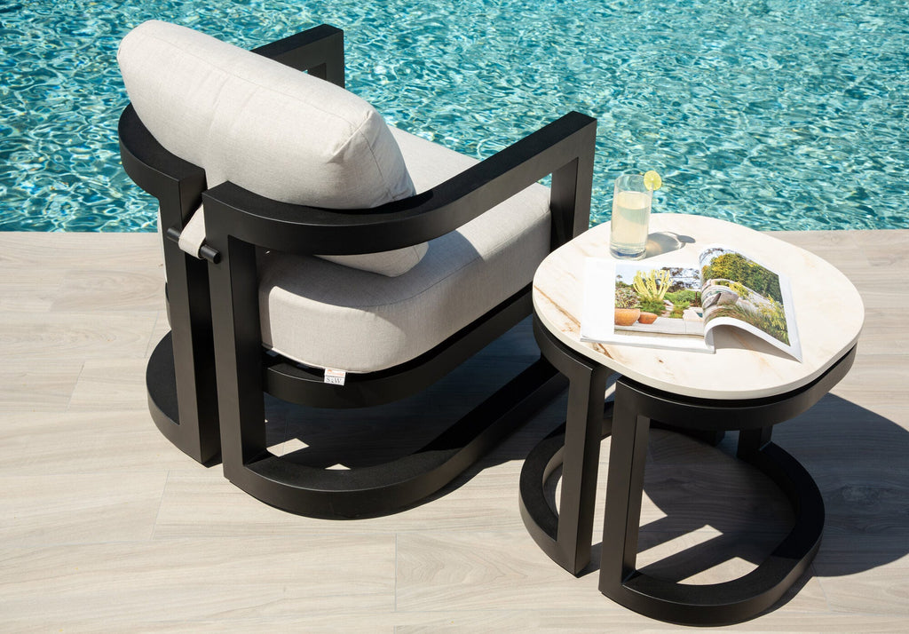 Malibu Club Chair in Cast Silver, No Welt
