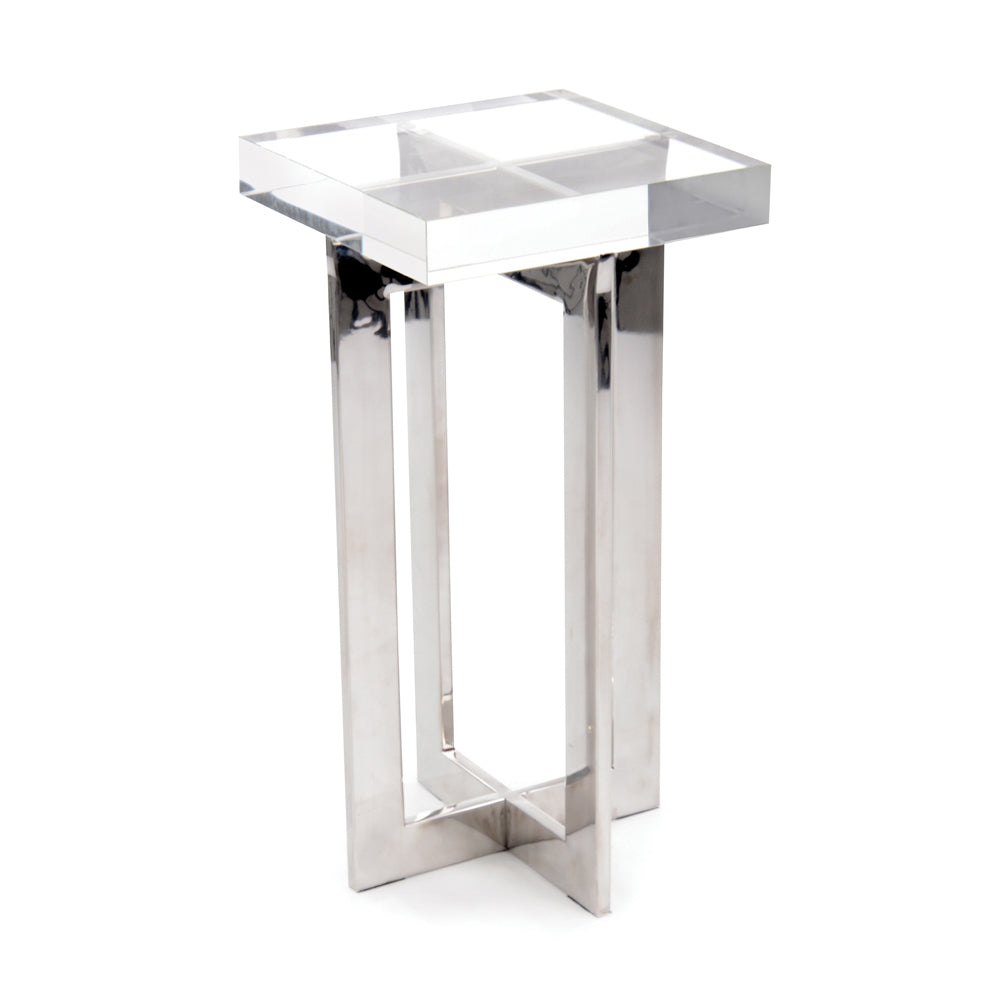 Polished Nickel And Crystal Martini Table | John-Richard - JFD-0168