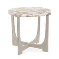 Unity Round Agate End Table, Nickel | John Richard - JFD-0394