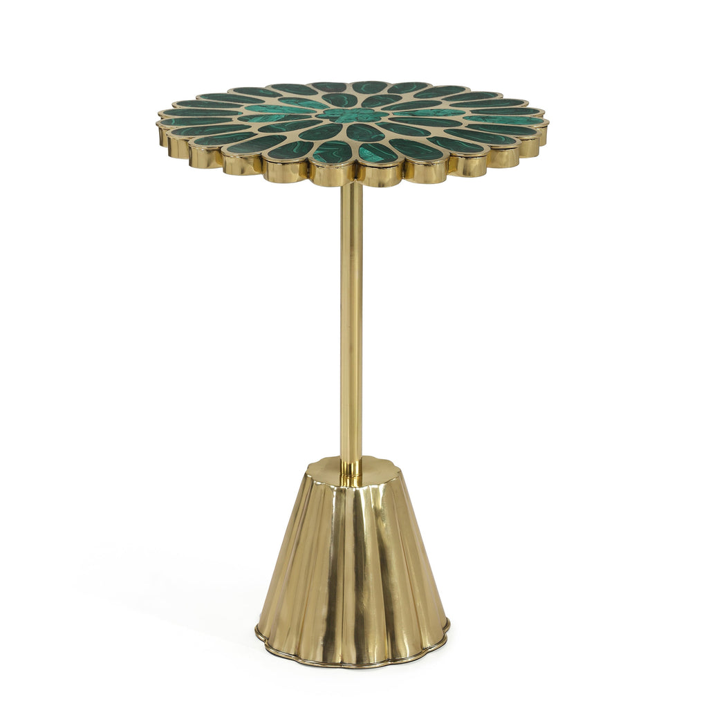 Peony Accent Table, Dark Green | John Richard - JFD-0425