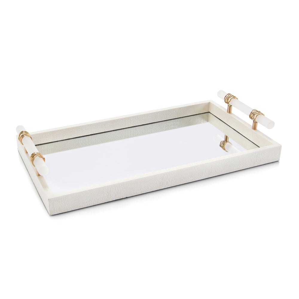Mirrored Tray With Alabaster Handles | John-Richard - JRA-10470