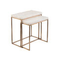 Set Of Two Calcite And Antique Brass Nesting Tables | John-Richard - JRA-10581S2