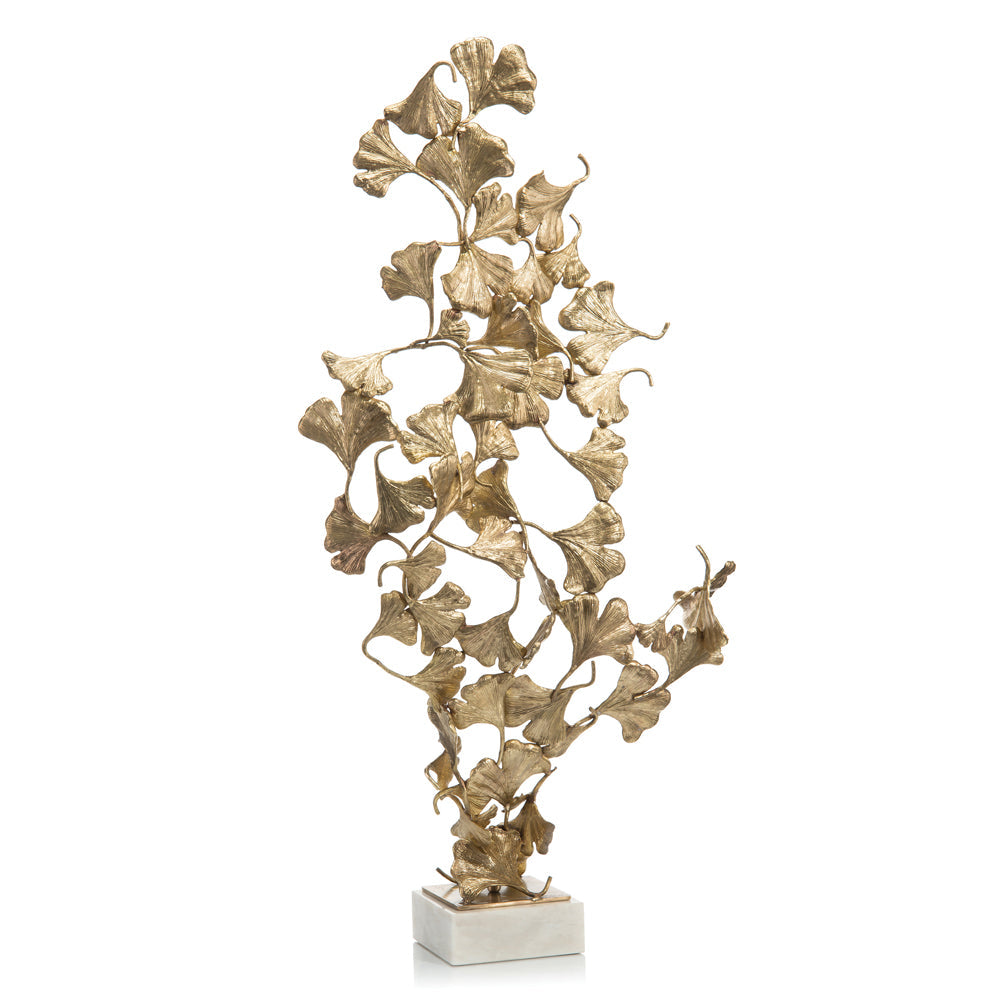 Ginkgo Leaves On White Marble | John-Richard - JRA-10706