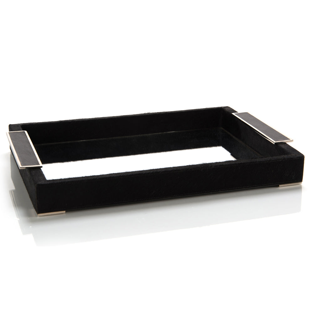 Black Leather And Mirror Tray | John-Richard - JRA-11092