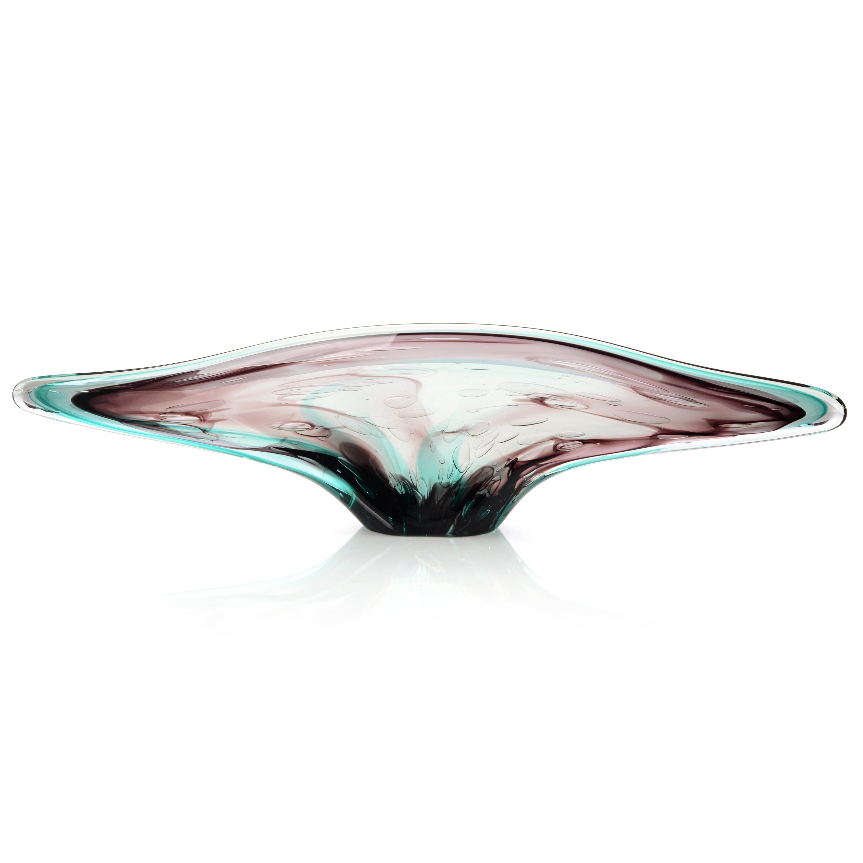 Eggplant Purple and Turquoise Handblown Glass Sculpture I | John Richard - JRA-14061