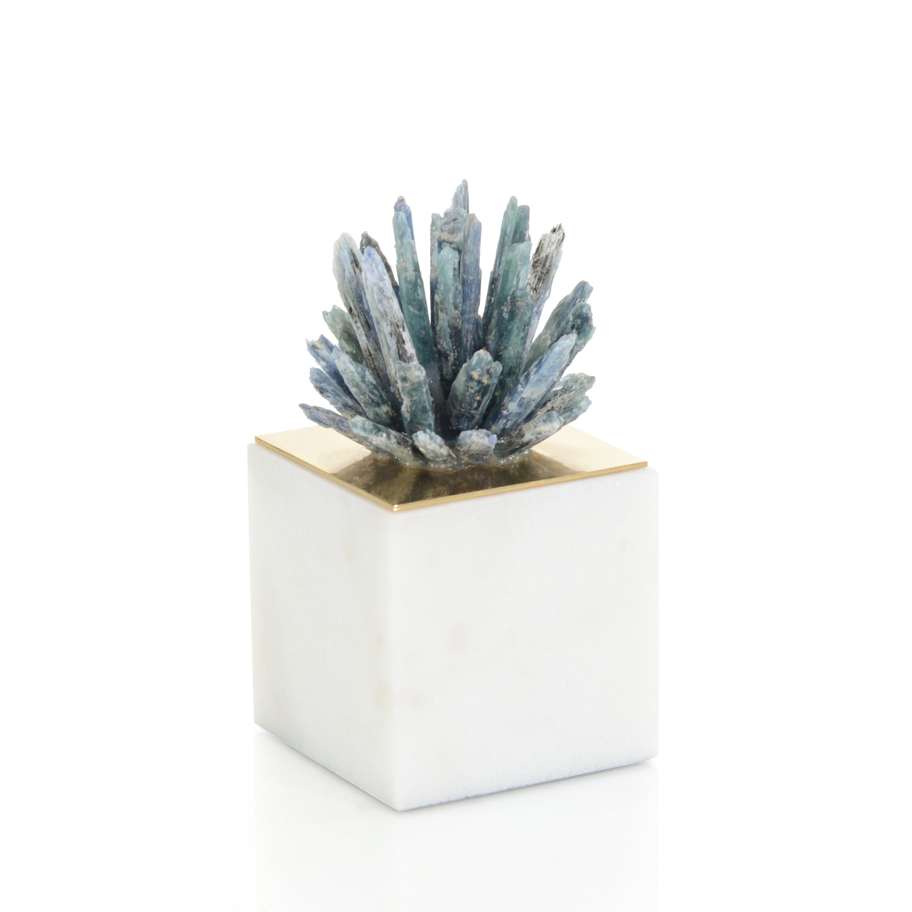 Cyanite Starburst on Marble Sculpture II | John Richard - JRA-14337