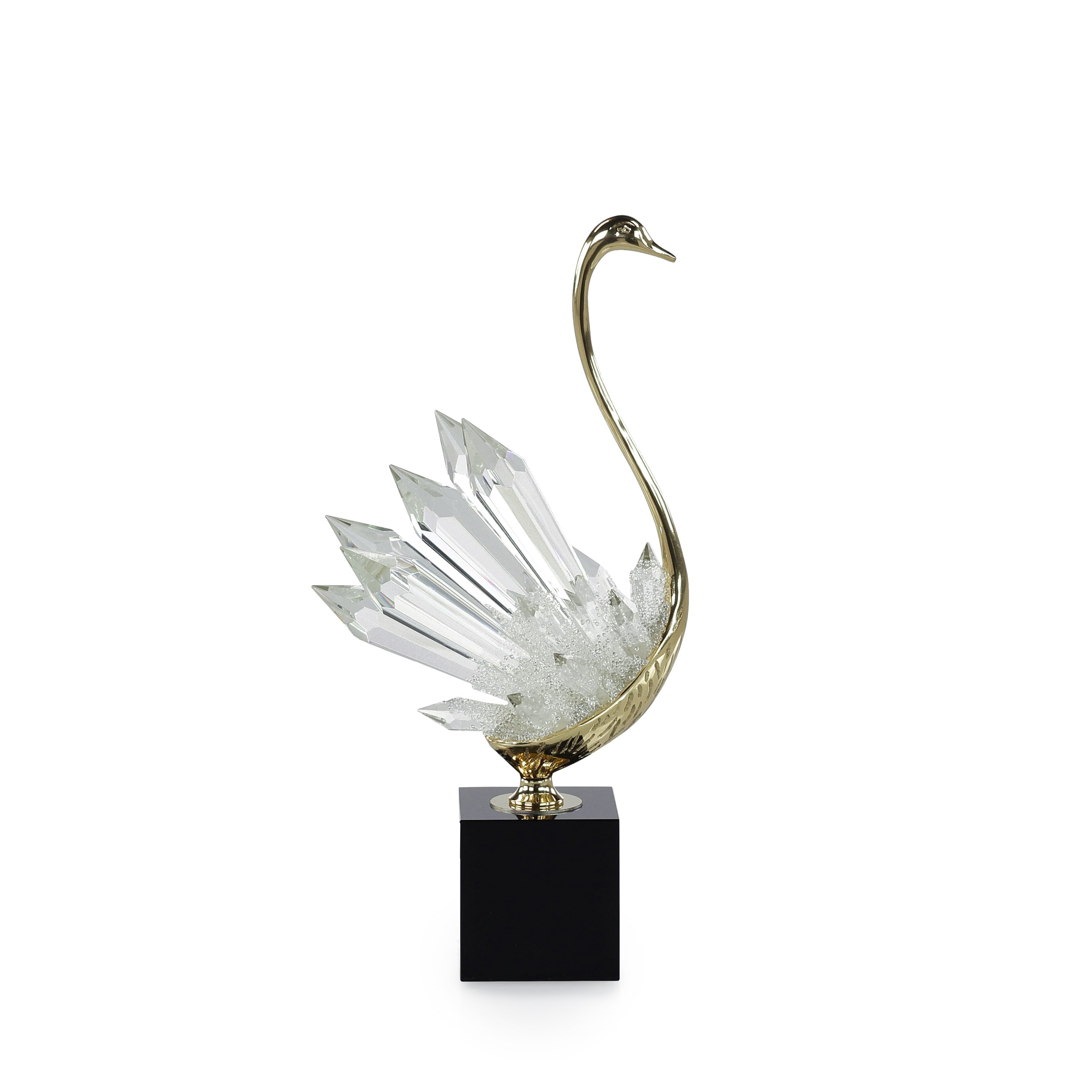 Crystalline Bird Sculpture on Black Base, Small | John Richard - JRA-15042