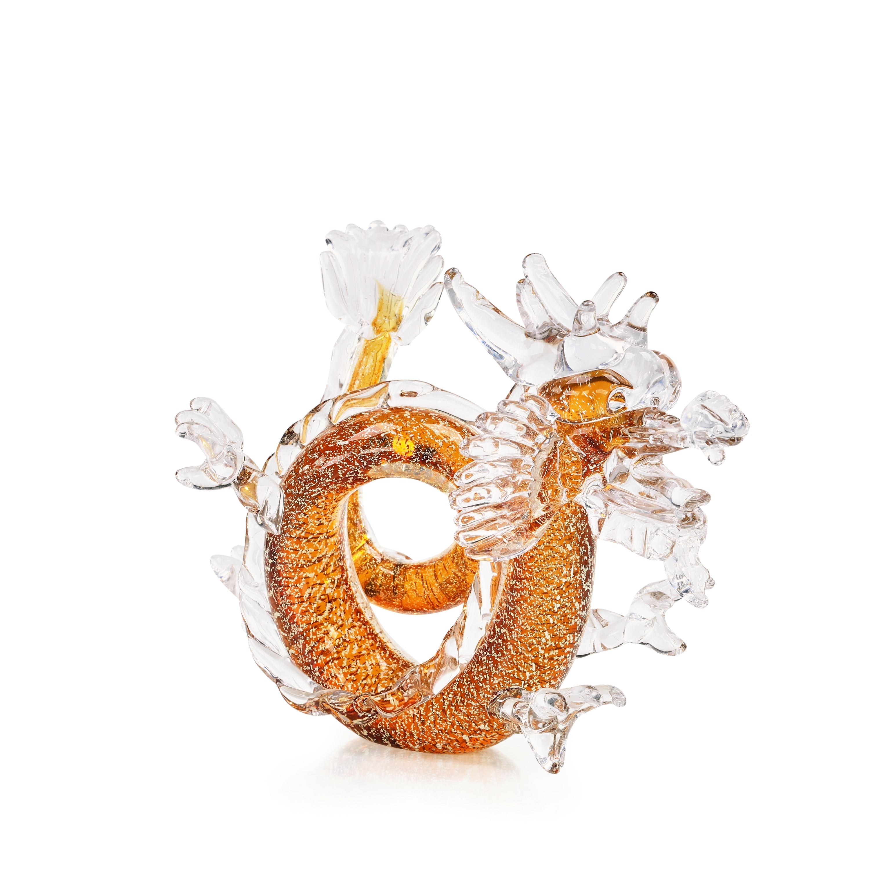 Glass Dragon Sculpture, Small Amber | John Richard - JRA-15640