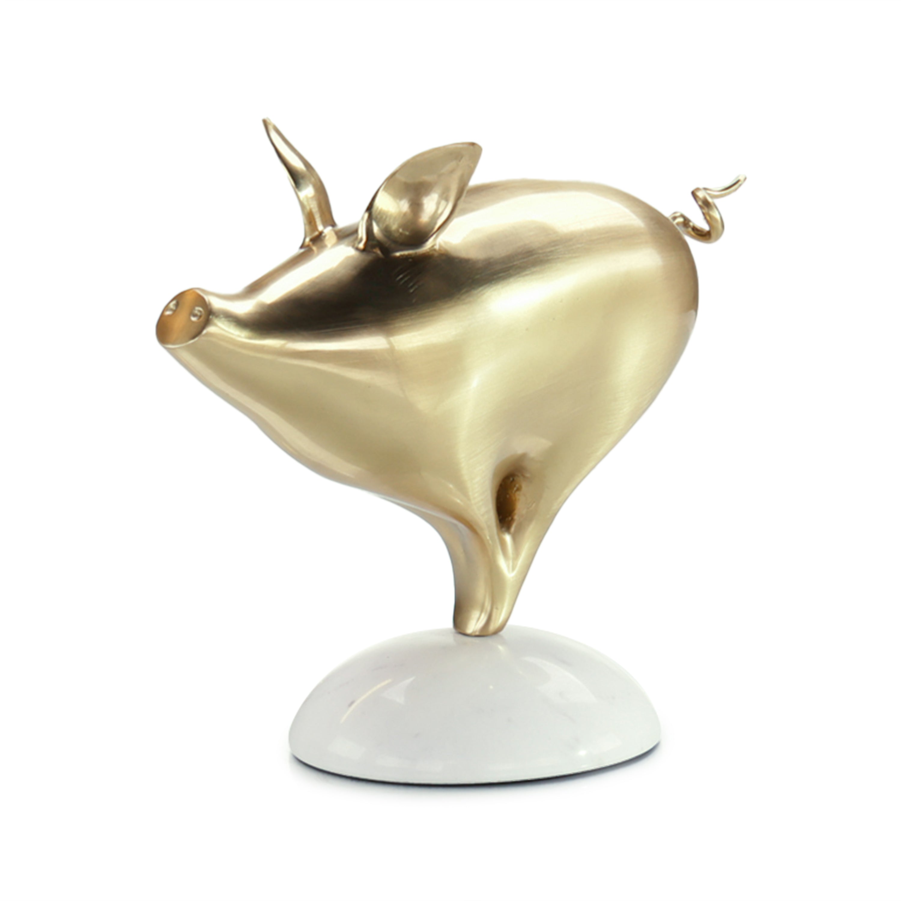 Brass Pig Sculpture on Marble | John Richard - JRA-15720