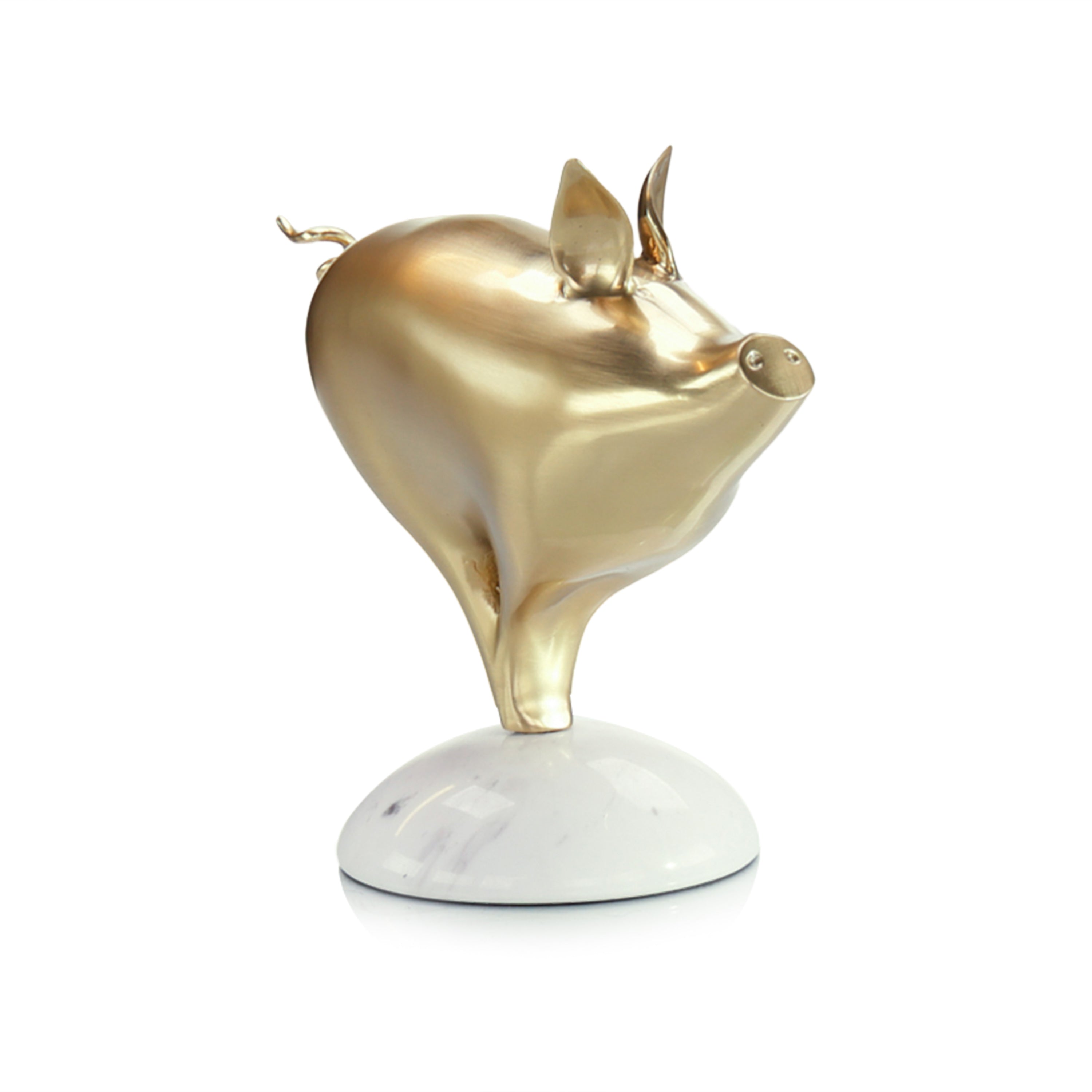 Brass Pig Sculpture on Marble | John Richard - JRA-15720