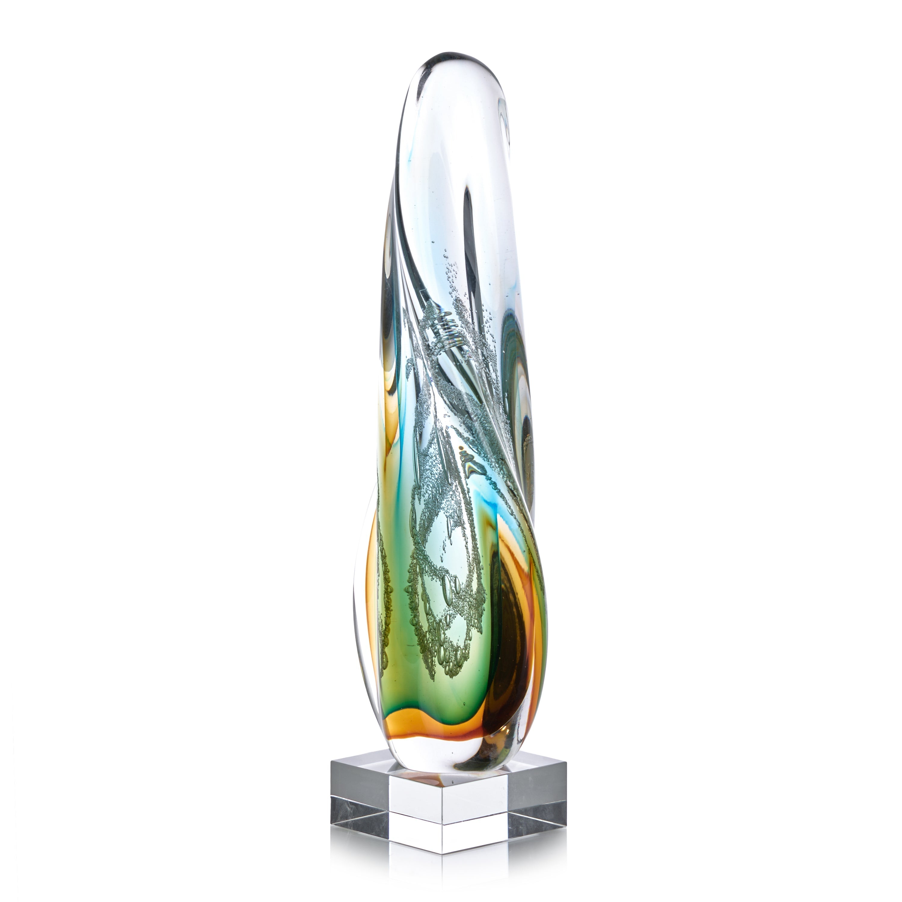 Abstract Aurora Sculpture on Crystal | John Richard - JRA-15758