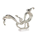 Flourished Leaf Sculpture on Marble, Nickel | John Richard - JRA-15802