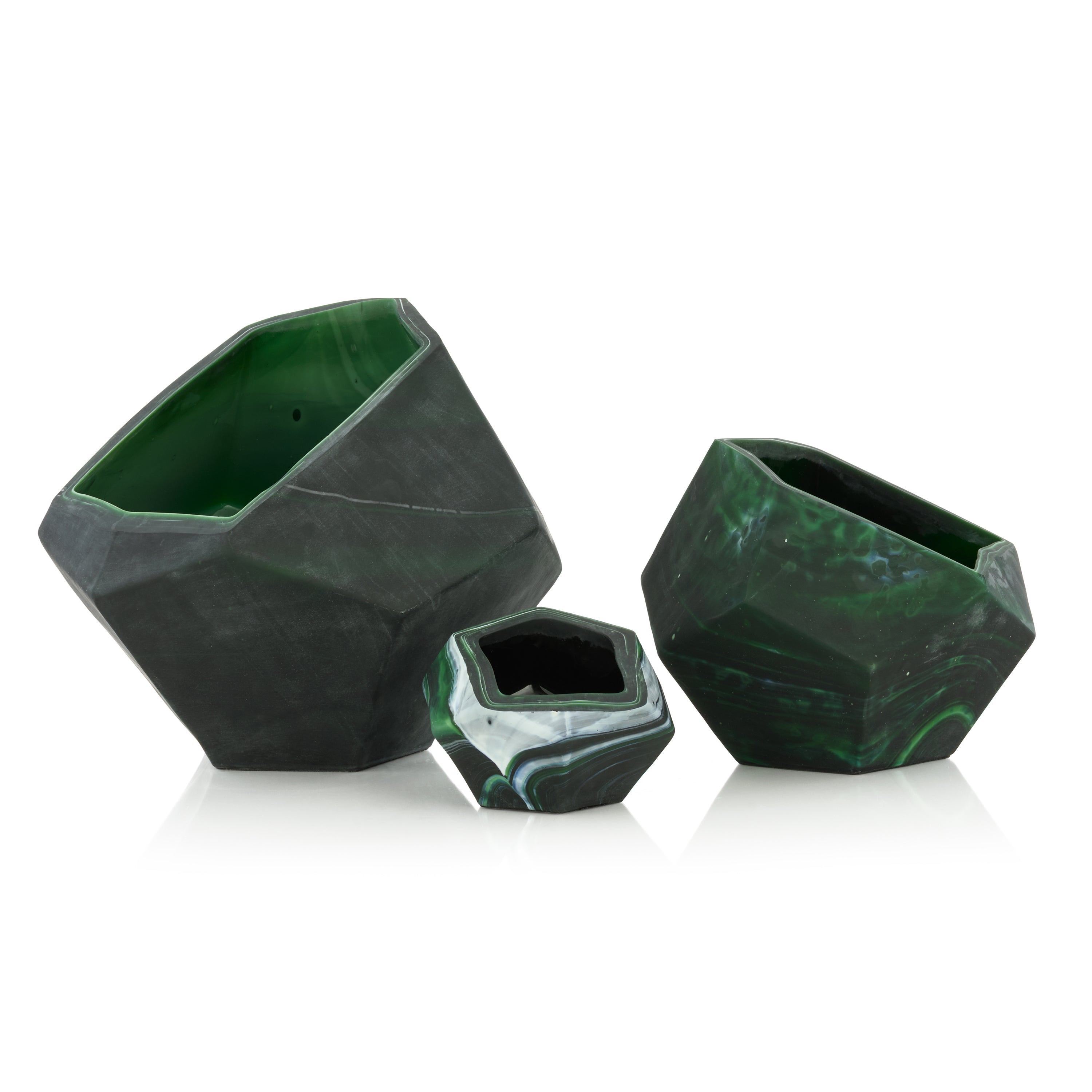 Eon Bowls, Set of 3 Green | John Richard - JRA-15899S3
