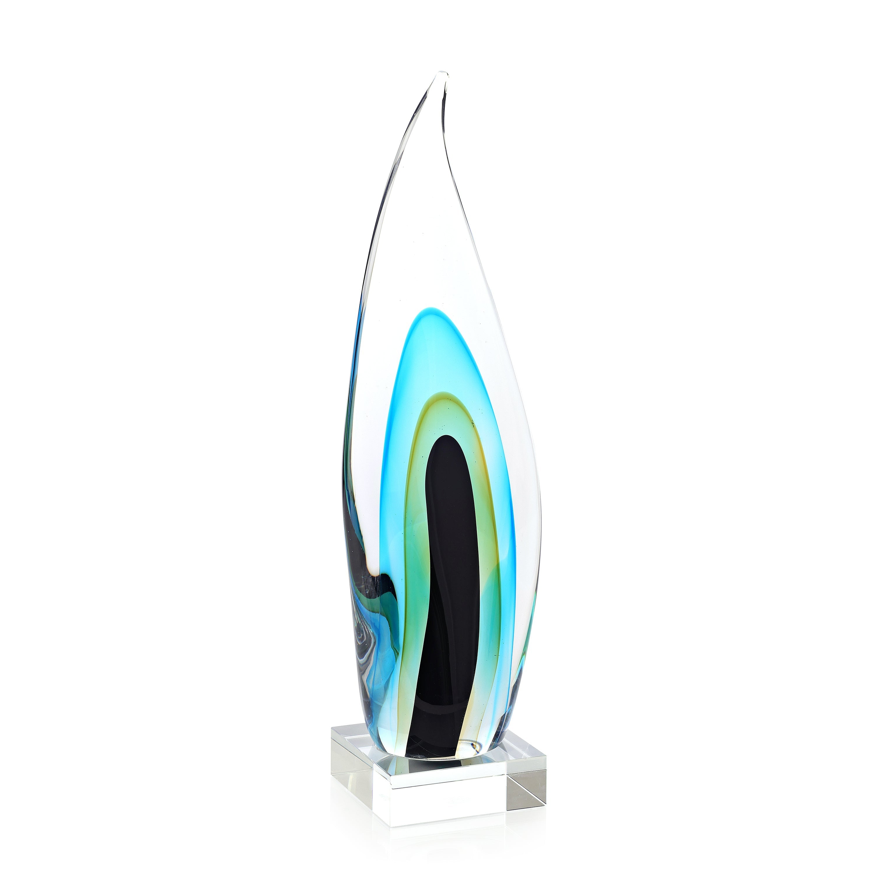 Glass Wisp Sculpture on Crystal, Small | John Richard - JRA-16266