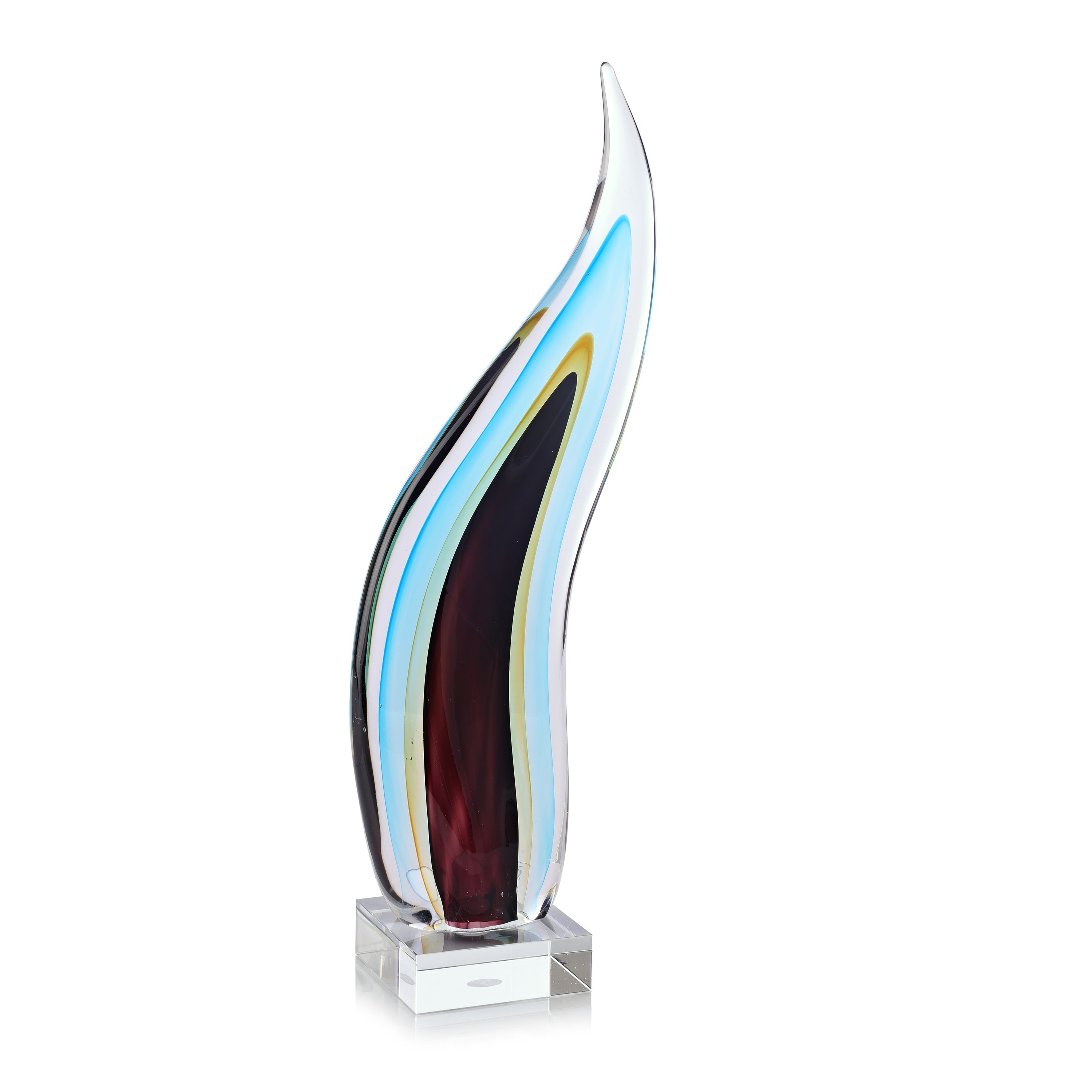 Glass Wisp Sculpture on Crystal, Medium | John Richard - JRA-16267