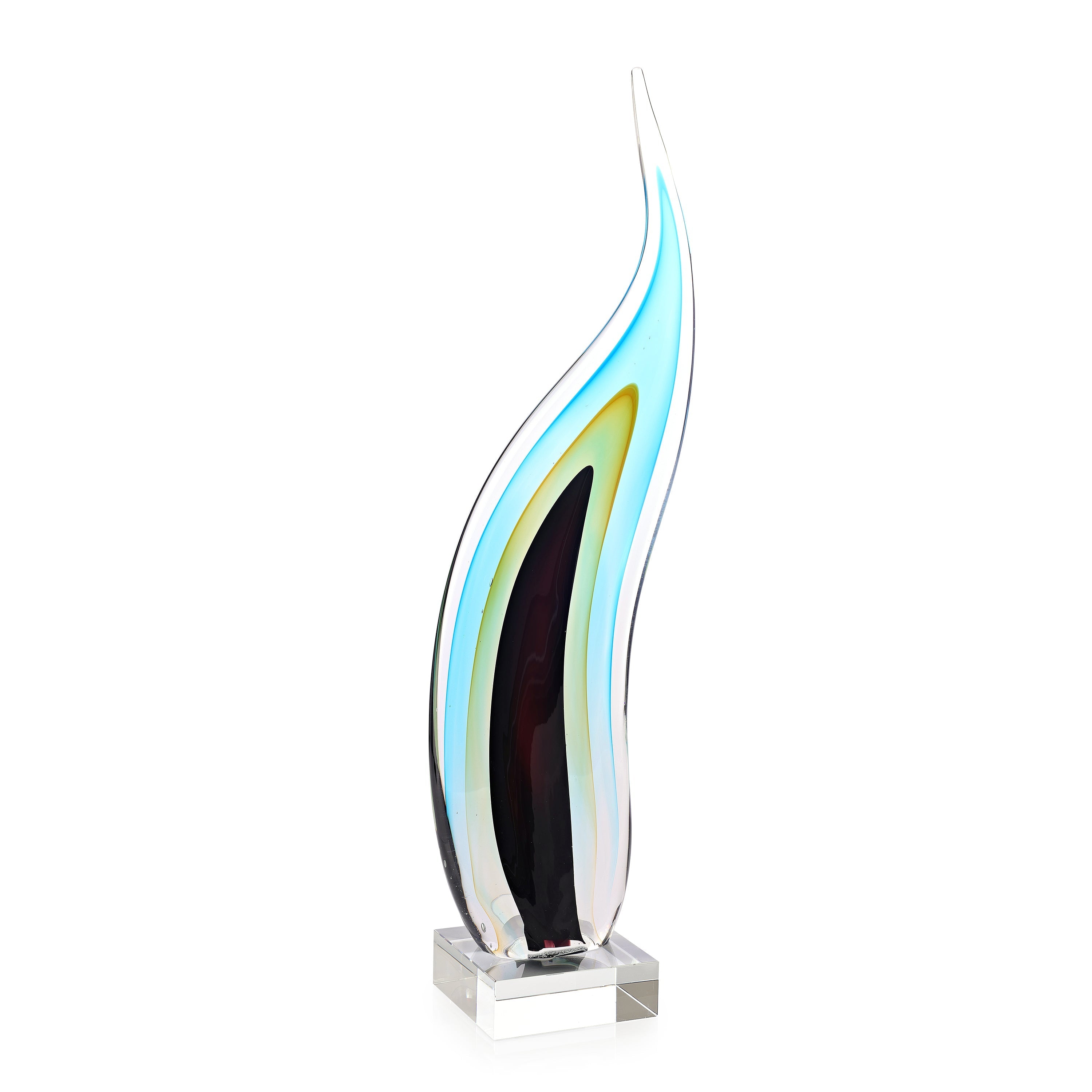 Glass Wisp Sculpture on Crystal, Large | John Richard - JRA-16268