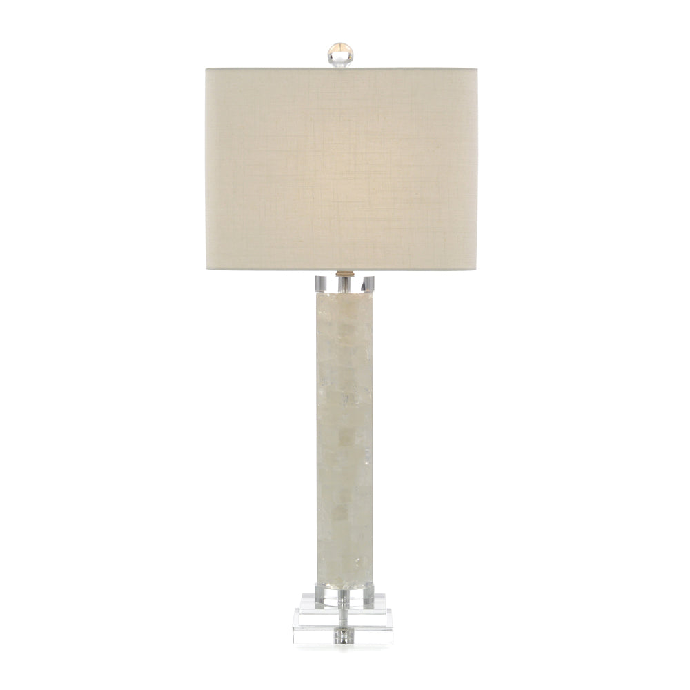White Calcite and Quartz Table Lamp | John-Richard - JRL-10217