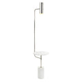 Illuminated Marble Table Floor Lamp With Polished Nickel Accents | John-Richard - JRL-10252