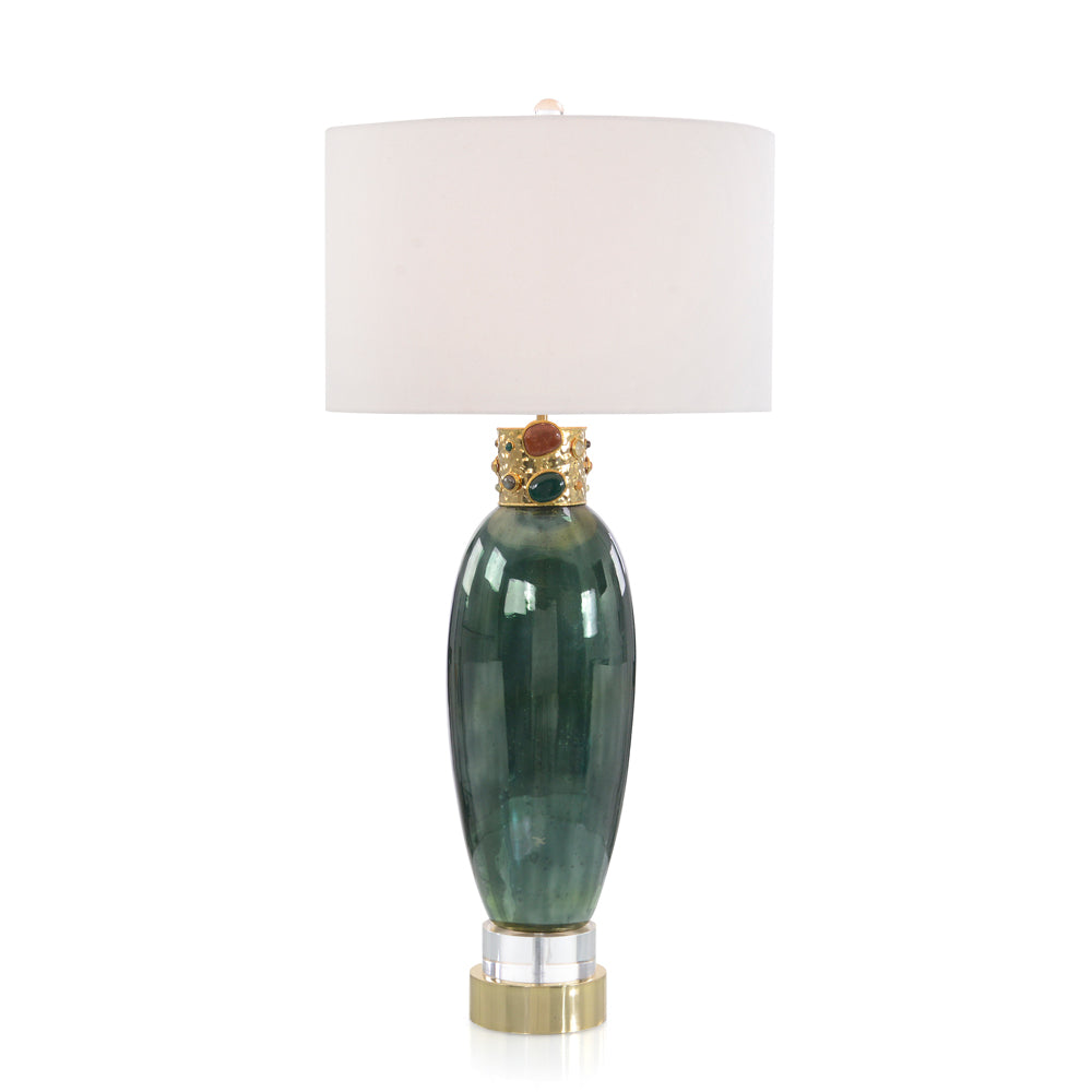 Jeweled-Collar Table Lamp in Illusion Green | John-Richard - JRL-10335