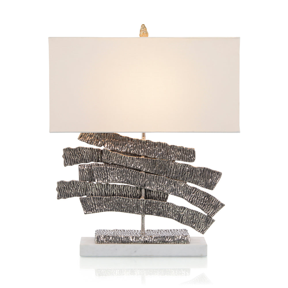 Nickel Crinkle Swoosh Table Lamp | John-Richard - JRL-10361