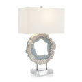Hammered Nickel and Sea Blue Geode Table Lamp | John Richard - JRL-10602