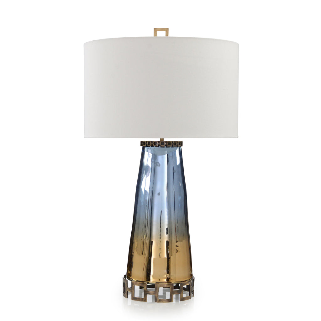 Sapphire Blue and Cognac Glass Table Lamp | John Richard - JRL-10608